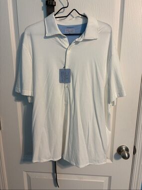 Joseph Abboud White Short-Sleeve Casual Button-Down Shirt